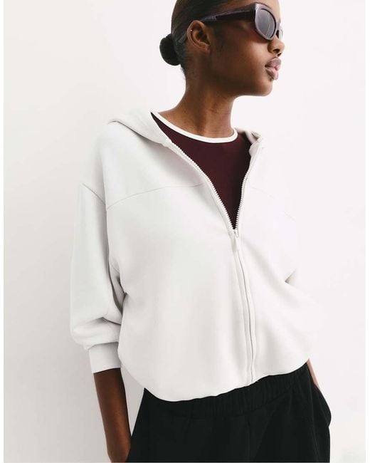 Pull&Bear White Balloon Hoodie