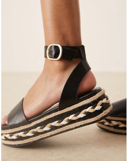 Friday - sandales style espadrilles à semelle plateforme plate ASOS en coloris Natural