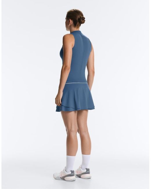 Oysho Blue Comfortlux High-Rise Piping Mini Skirt