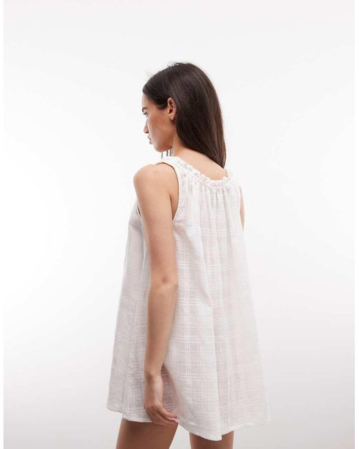 Collusion White Check Swing Beach Dress