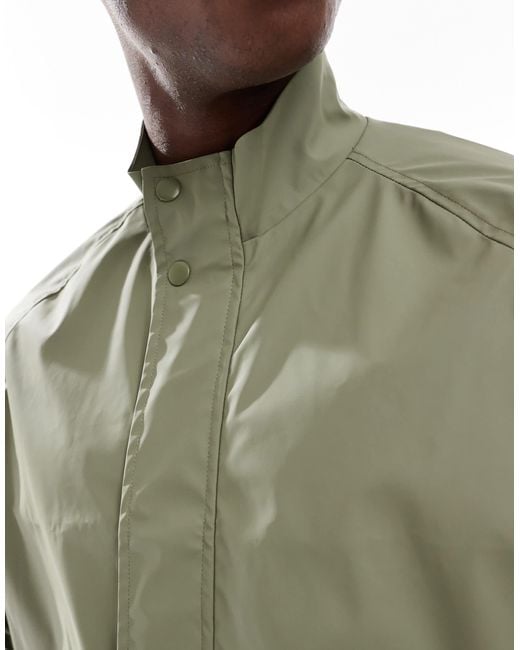ASOS Green Oversized Rubberised Windbreaker Khaki for men