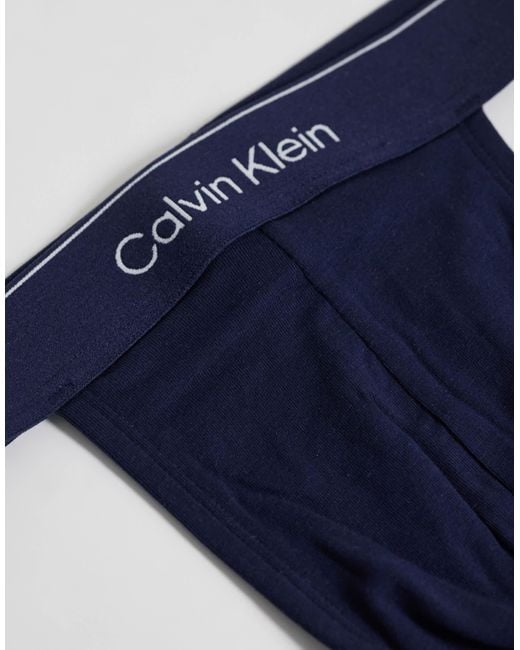 Calvin Klein Blue Icon Cotton Stretch 3 Pack Jockstraps for men