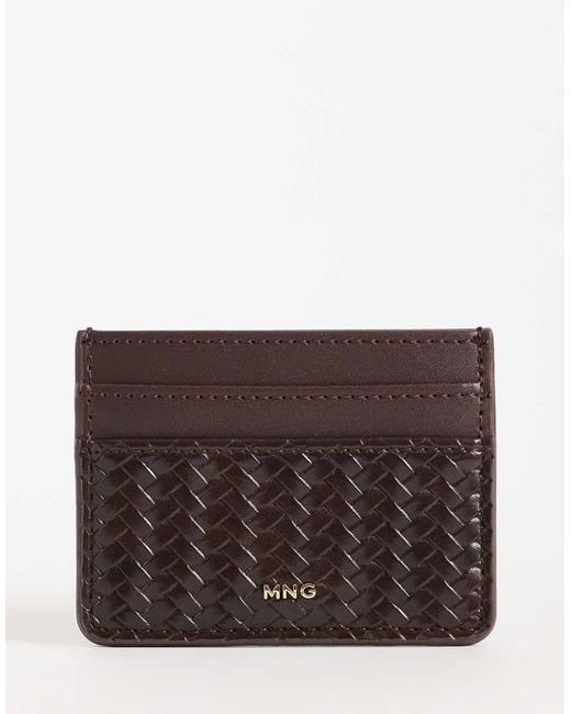 Mango Brown Woven Textured Card Holder