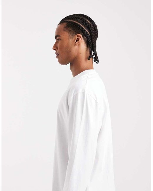 ASOS White Essentials Relaxed Long Sleeve T-shirt for men