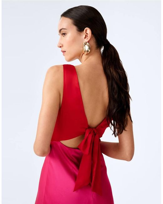 OMNES Pink Dresses Maggy Colourblock Satin Mini Dress