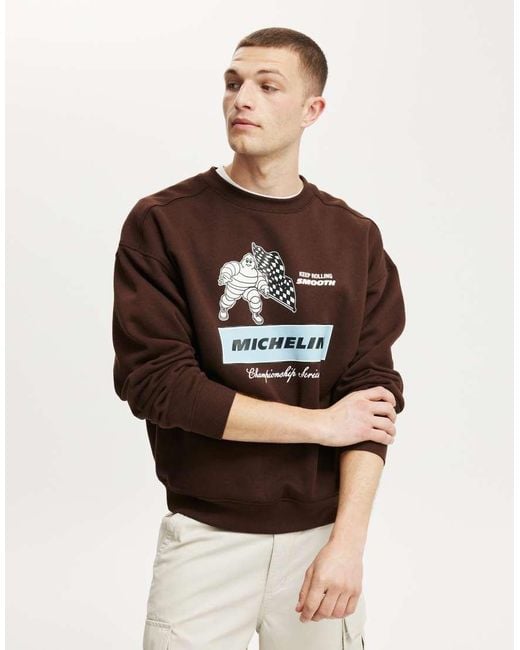 Cotton On Brown Cotton On Michelin Box Fit Crew for men