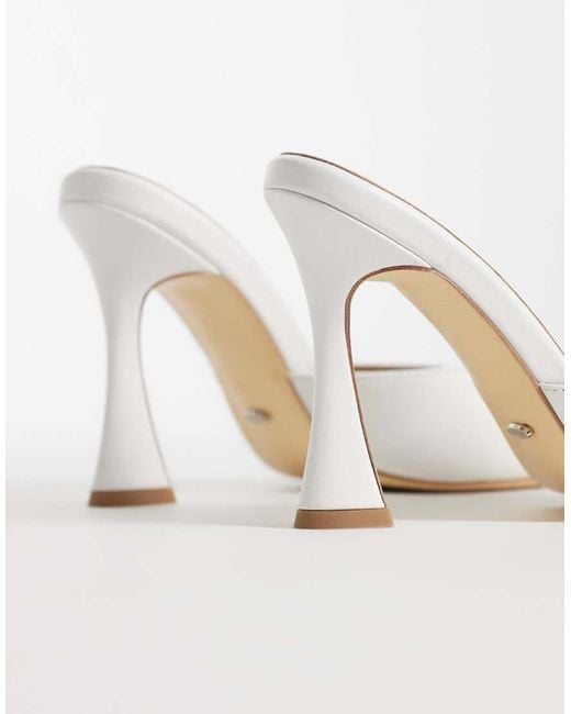 Tony Bianco White Victoria Heeled Mule Sandals