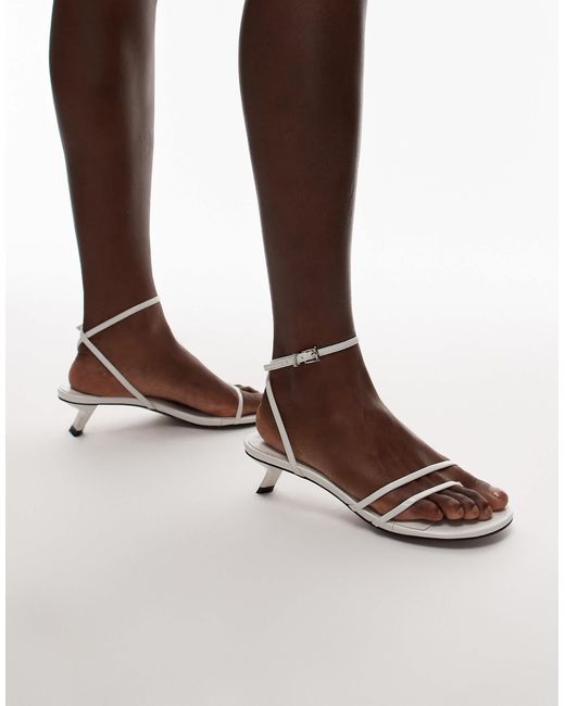 TOPSHOP Brown Isme Strappy Kitten Heel