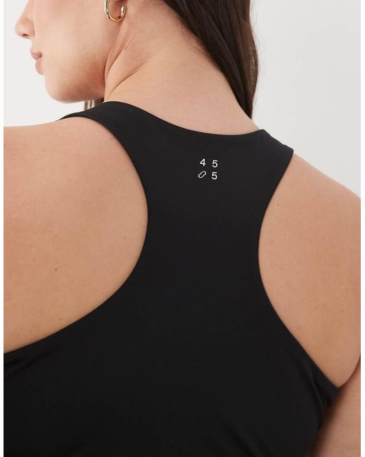 4505 Black Curve Active V-neck Racer Back Vest With Inner Bra