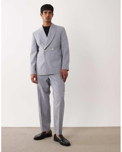 ASOS Gray Linen Look Regular Suit Jacket for men
