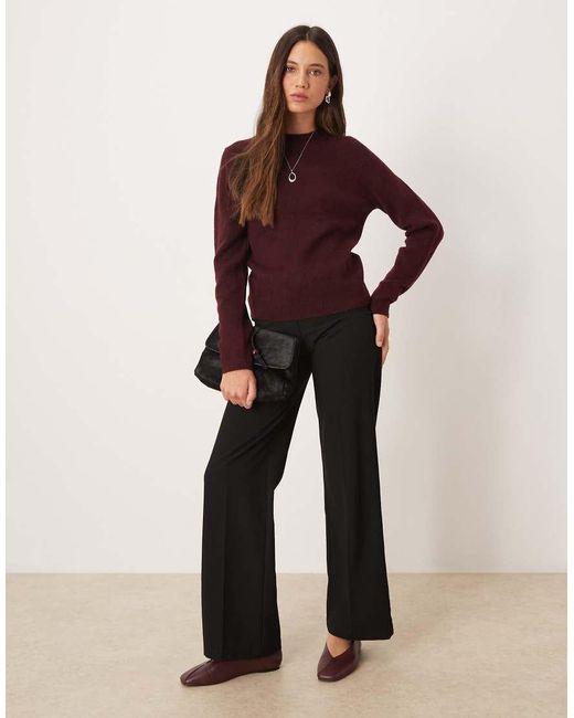 Mango Purple Round Neck Jumper
