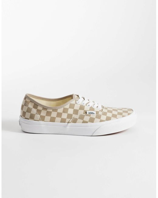 Vans White Authentic Checkerboard Aluminum Sneakers