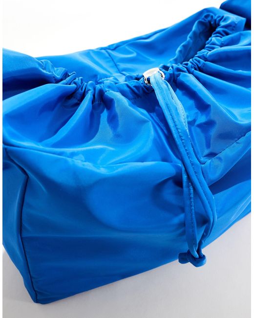 Glamorous Blue Oversized Crossbody Canvas Tote Bag