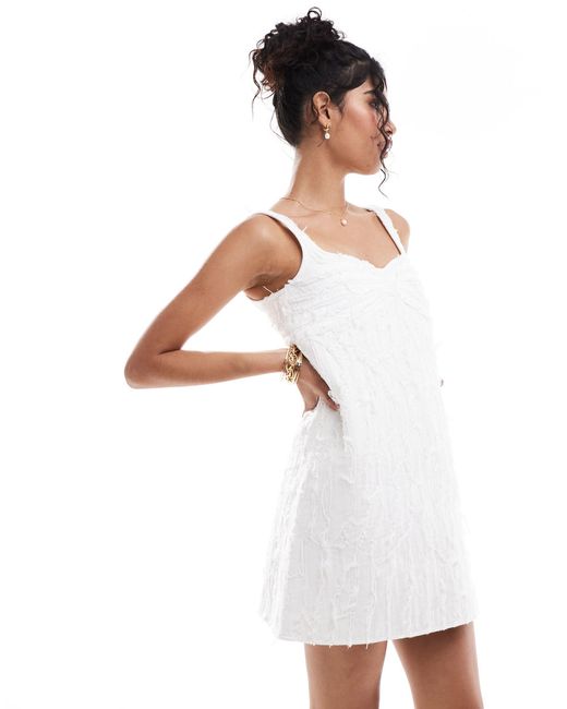 & Other Stories White Mini Dress With Fringing