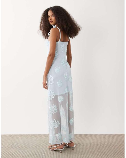 River Island White Embroidered Shell Maxi Dress