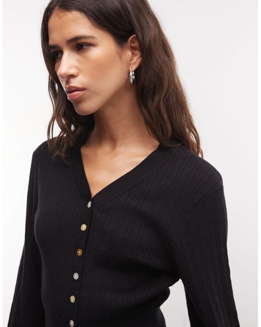Monki Black Fitted Compact Cardigan