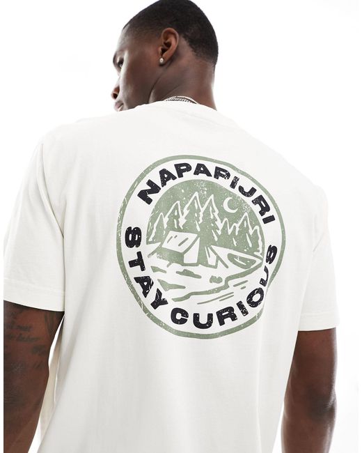 Napapijri White Kotcho Backprint Graphic T-shirt for men