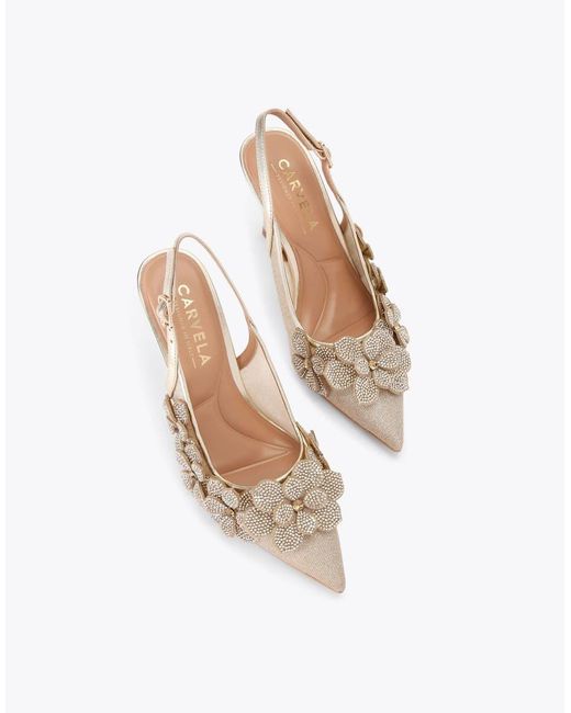 Carvela Kurt Geiger White Petalo Court Heeled Shoes