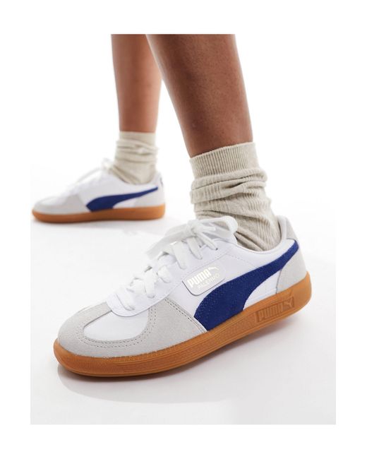 Palermo - sneakers bianche e blu di PUMA in White
