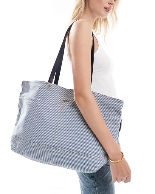 Levi's Blue Heritage Tote Bag With Logo