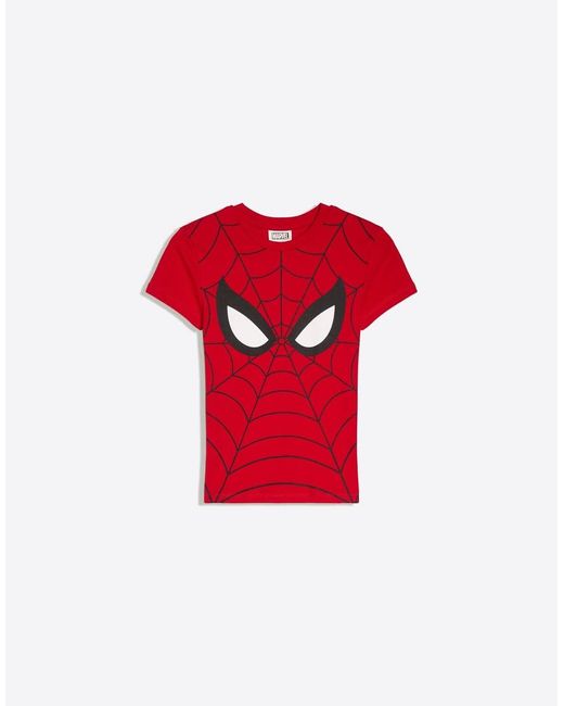 Bershka Red Spiderman Fitted T-shirt