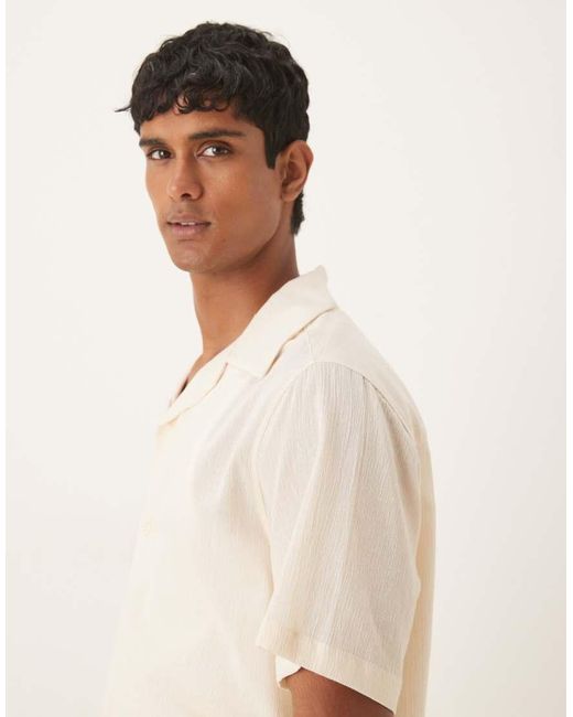 Camisa Holgada Con Estampado De Tejido Texturizado De -Neutro ASOS de hombre de color Natural