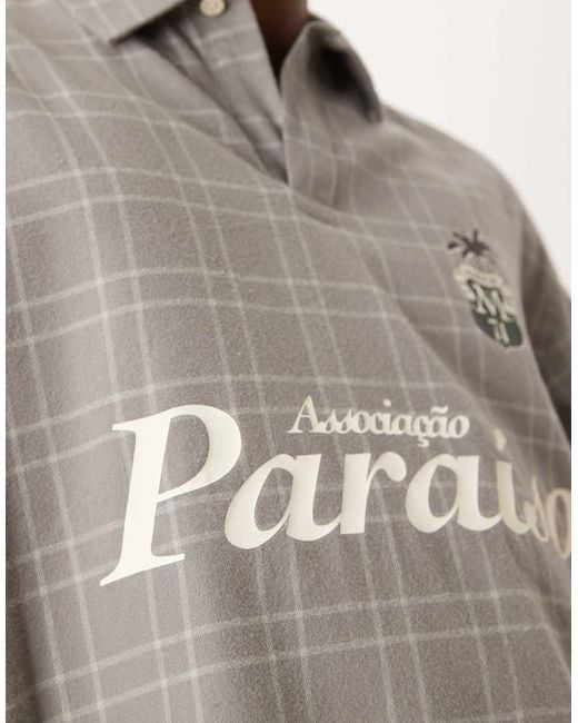 Camicia Squadrata Oversize Grigia A Quadri di ASOS in Gray da Uomo