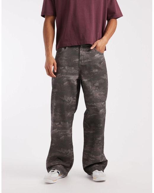 Pantalon baggy - imprimé camouflage ASOS pour homme en coloris Red