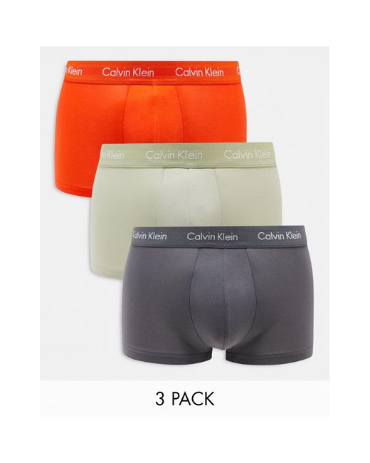 Calvin Klein – unterhosen im 3er-pack aus elastischer baumwolle in Multicolor für Herren