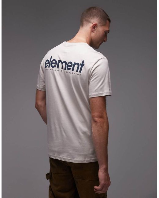 Camiseta Color Crema Con Logo Estampado En La Espalda De -Blanco Element de hombre de color Gray