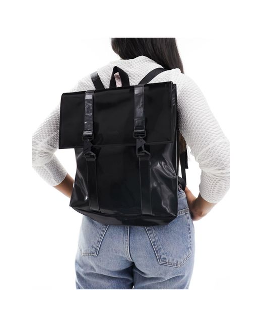 Rains Black Msn Mini Unisex Waterproof Backpack