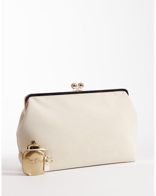 ASOS Natural Velvet Touch Oversized Frame Clutch Bag
