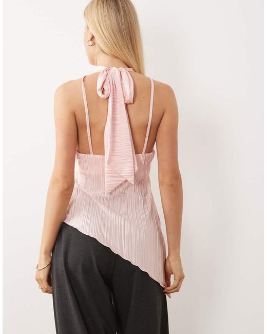 ASOS Natural Halter Top With Tie