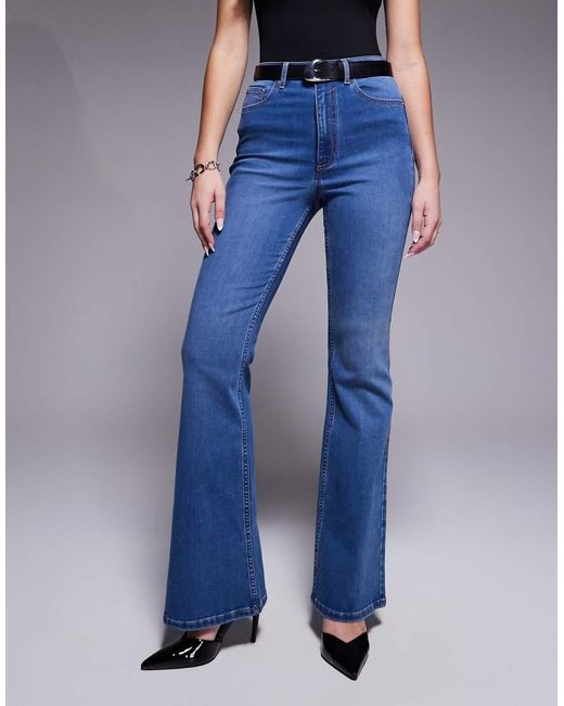ASOS Blue Hourglass Power Stretch Sculpt Flare Jeans