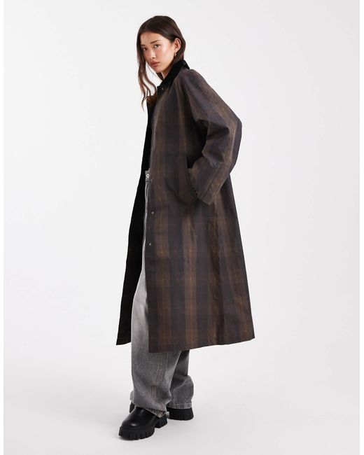ONLY Blue Cord Collar Longline Barn Jacket