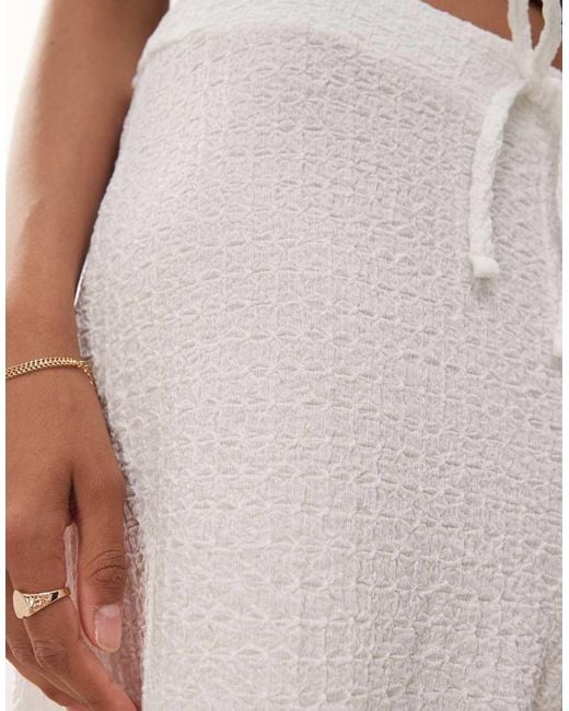 Miss Selfridge White Textured Jersey Straight Leg Trouser Co Ord