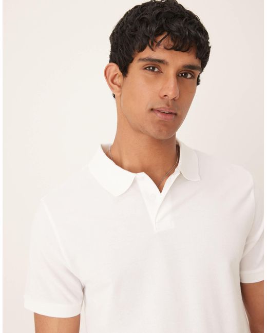 ASOS – basic-polohemd aus pikee in White für Herren