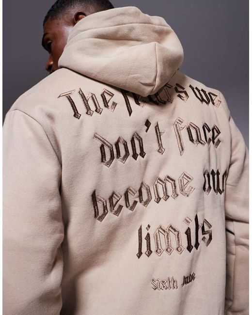 Sudadera Con Capucha Y Estampado De Texto En La Espalda De -Blanco Sixth June de hombre de color Pink
