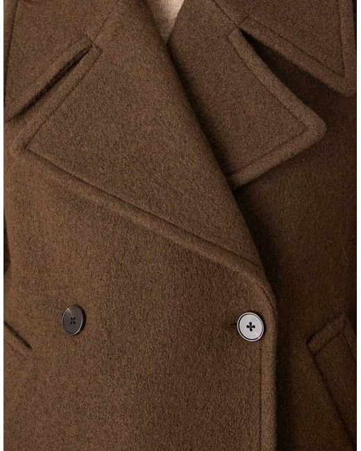 Mango Brown Wool Mix Short Tailored Jacket