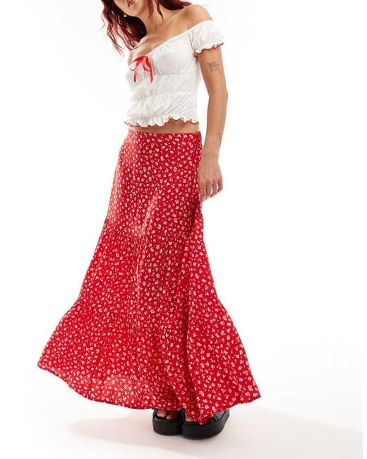 Monki Tiered Maxi Skirt