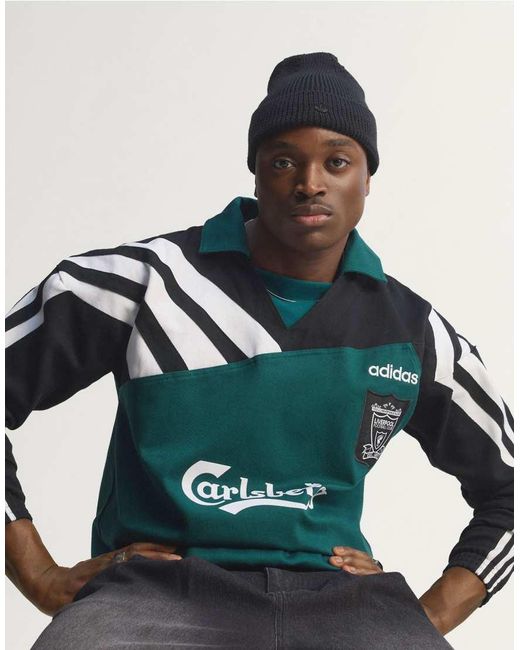 Adidas Originals Green Adidas Football Liverpool 95 Bring Back Long Sleeve Top