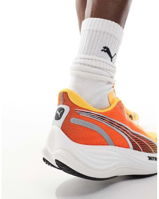 PUMA Orange Velocity Nitro 3 Fade Running Trainers