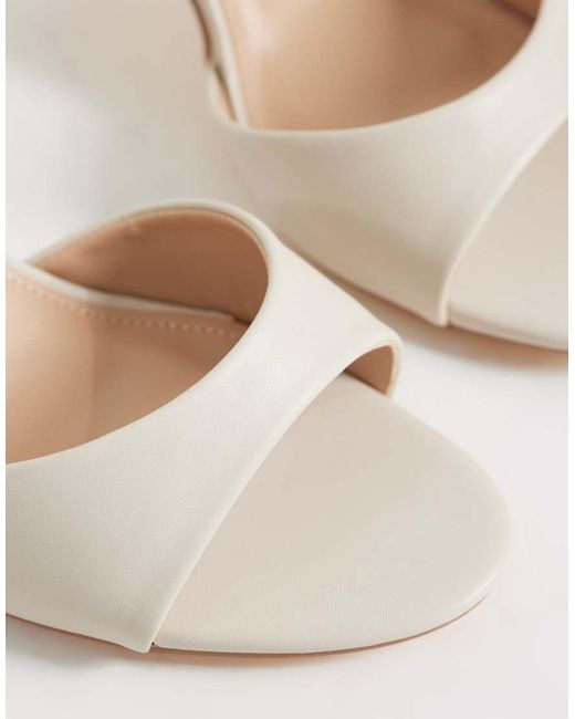 SEQWL Wide Fit White Lolly Heeled Sandals