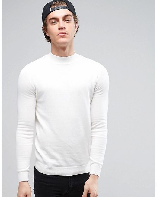 New look Jumper In Off White in White for Men | Lyst