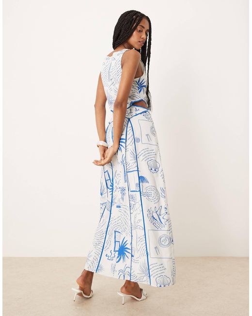 Never Fully Dressed Blue – gemustertes midaxi-kleid