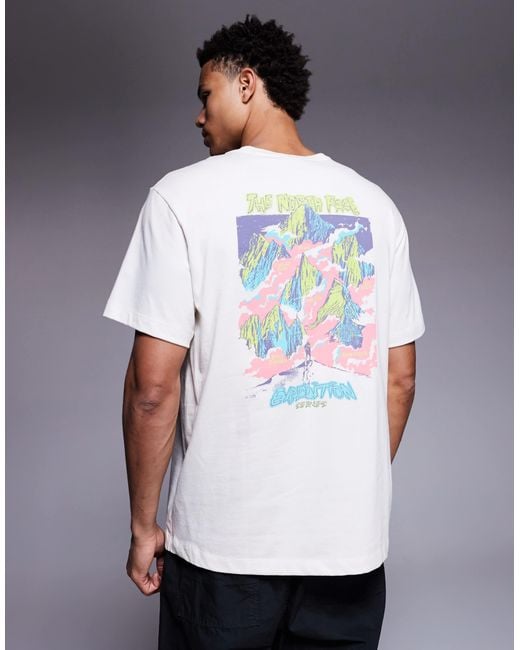 The North Face White Essential Expedition Back Print Tee for men
