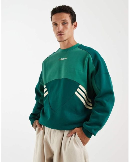 Adidas Originals Green Munich 93 Crew Neck Sweatshirt for men