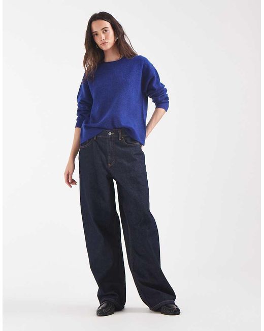 Pieces Blue Long Sleeve Oversized Knitted Jumper