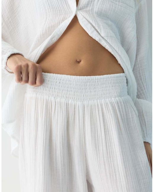 Pull&Bear Blue Flowy Chiffon Trousers