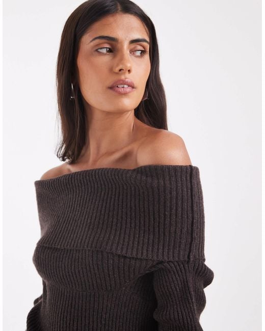 ONLY Black – schulterfreier strickpullover